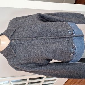 Vintage Pendelton Cardigan Sweater button-up Gray Medium Petite